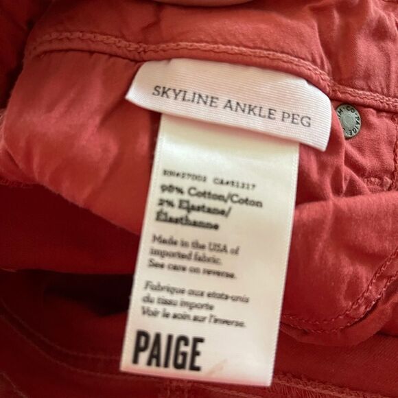 Paige skyline ankle peg jeans,‎ orange sunset sz 26 - Picture 3 of 16